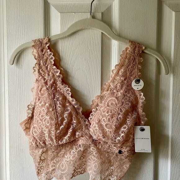 Lucky Brand long-line bralette in peach - Picture 5 of 11